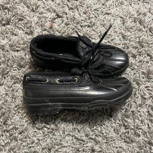 Sperry Top Sider Black Rain Shoes Size 6.5